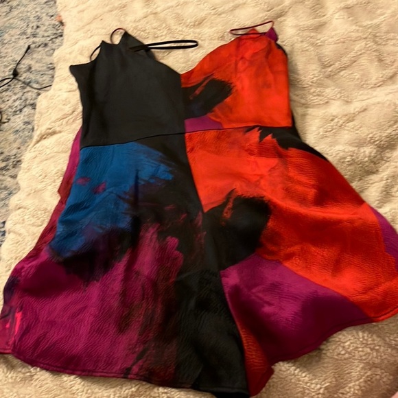 Diane Von Furstenberg Multicolor Women's Silk Romper Shorts Sz 0 - Picture 7 of 8